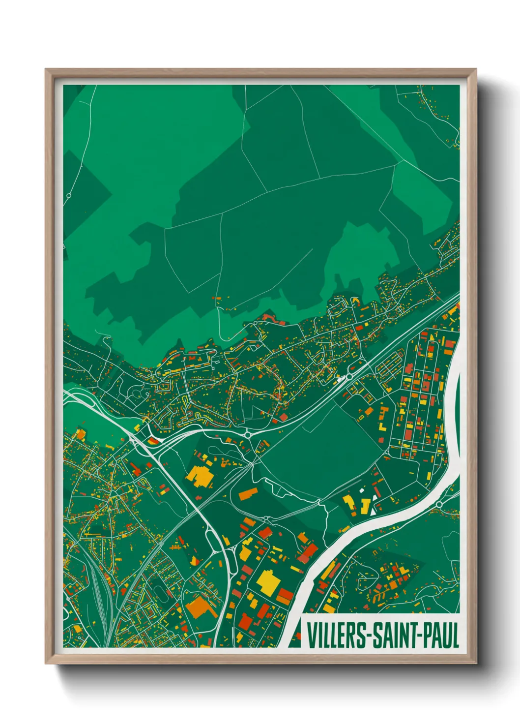 Une affiche de carte sur Villers-Saint-Paul