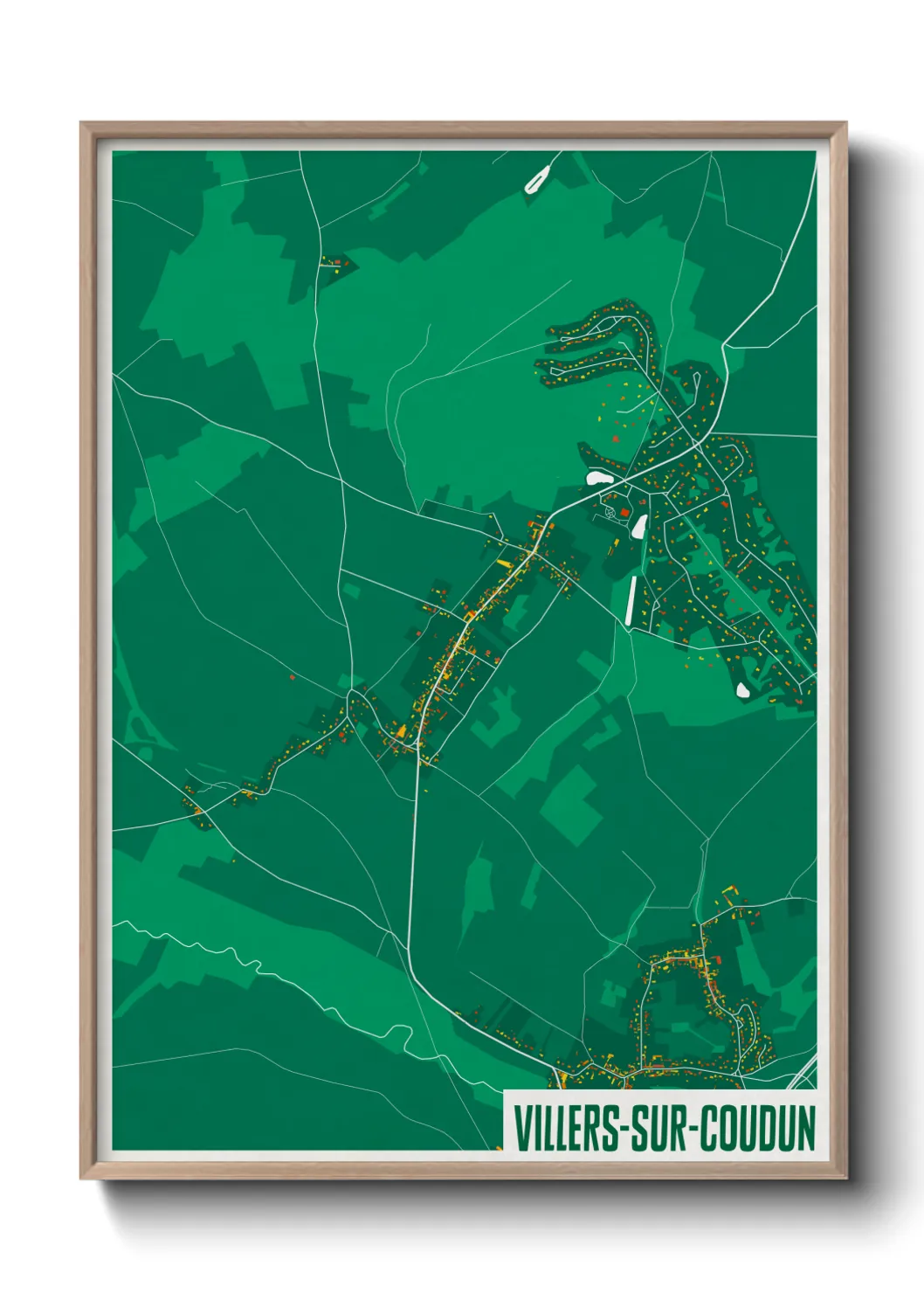 Une affiche de carte sur Villers-sur-Coudun