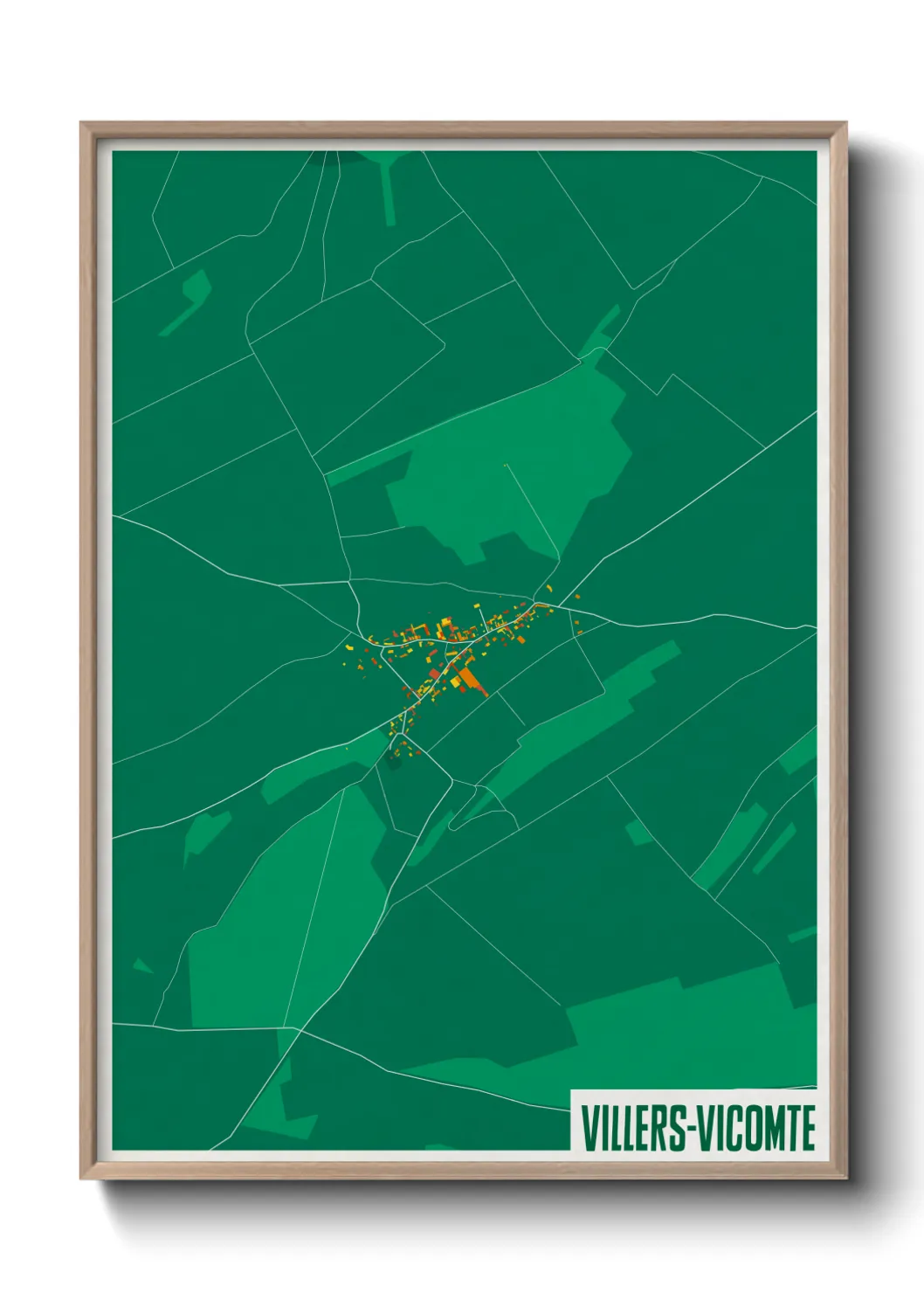 Une affiche de carte sur Villers-Vicomte