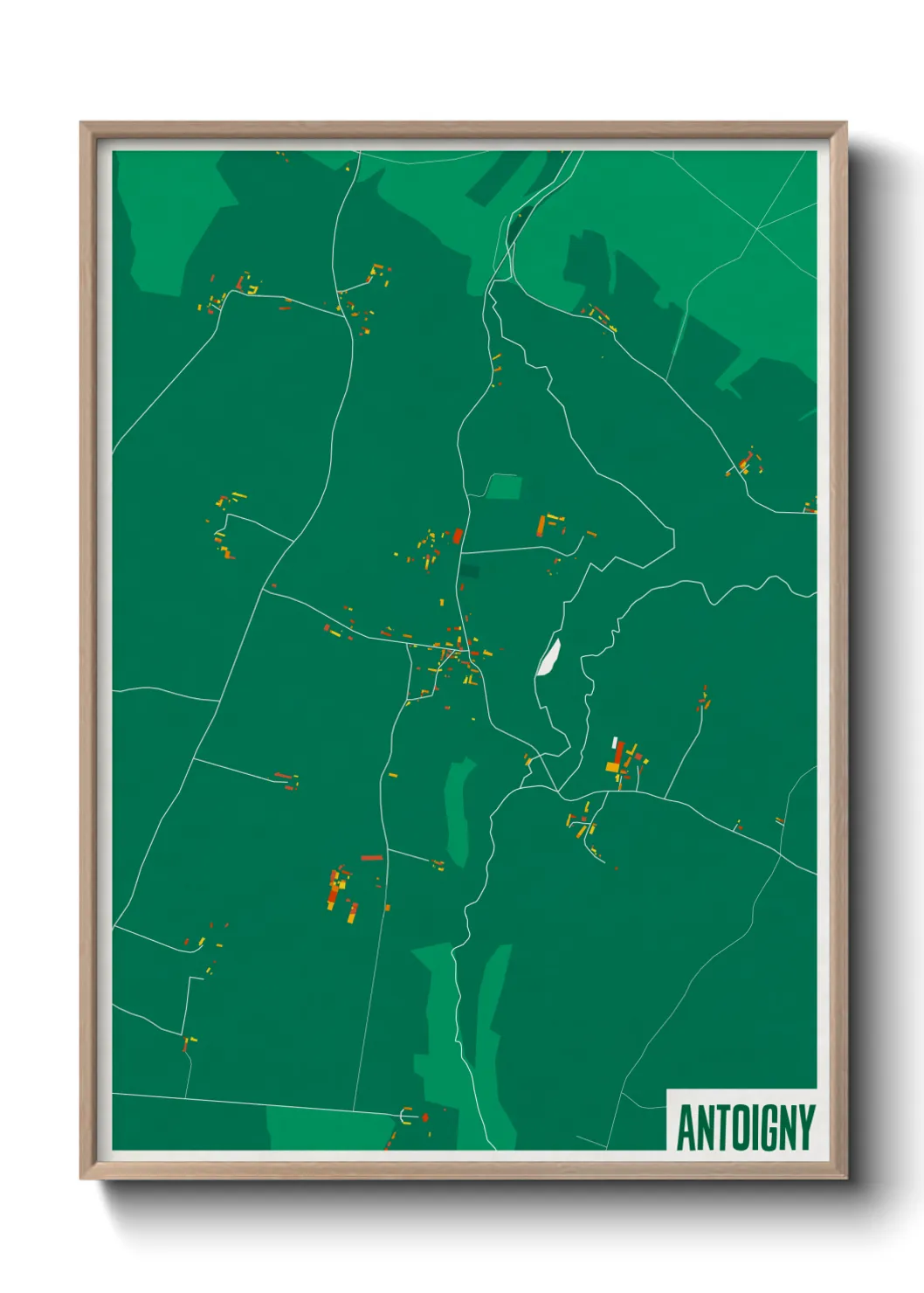 Une affiche de carte sur Antoigny