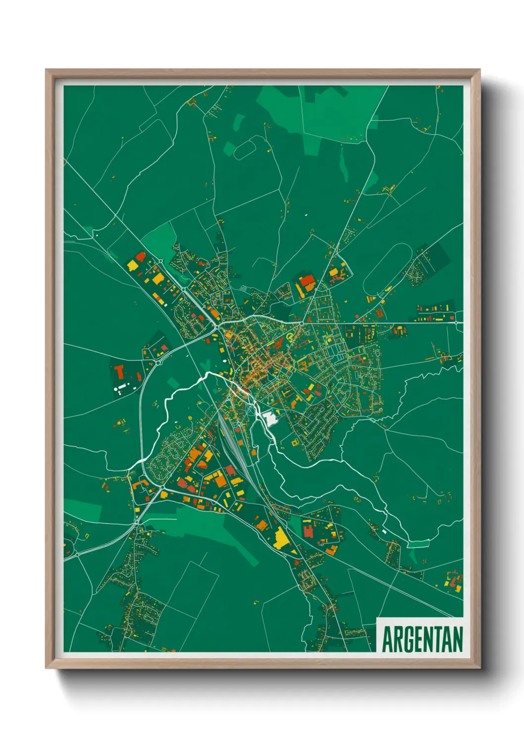 Une affiche de carte sur Argentan