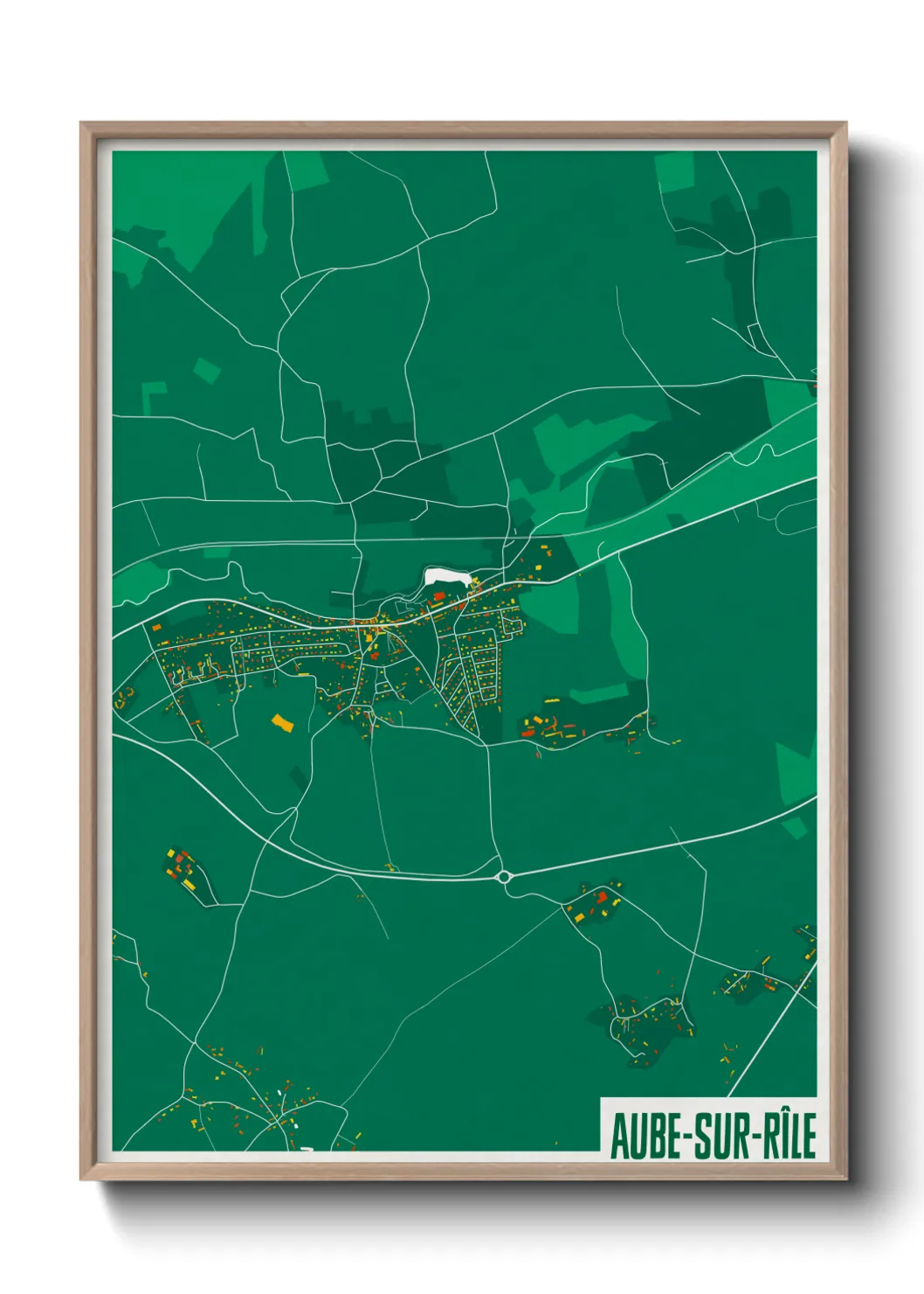 Une affiche de carte sur Aube-sur-Rîle