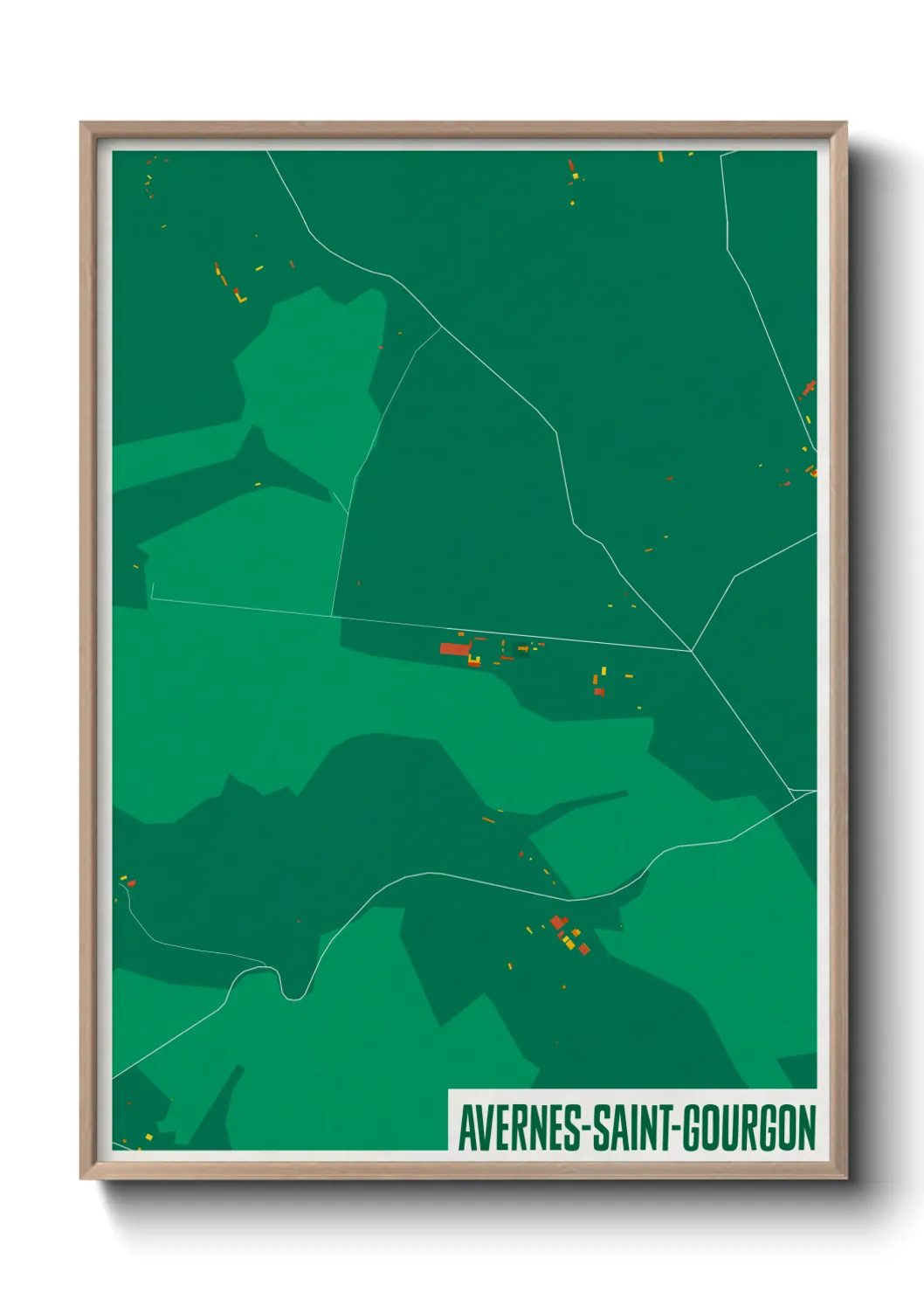 Une affiche de carte sur Avernes-Saint-Gourgon