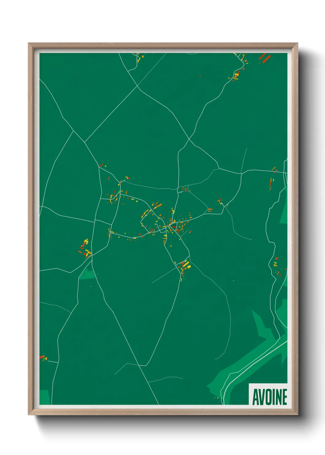 Une affiche de carte sur Avoine