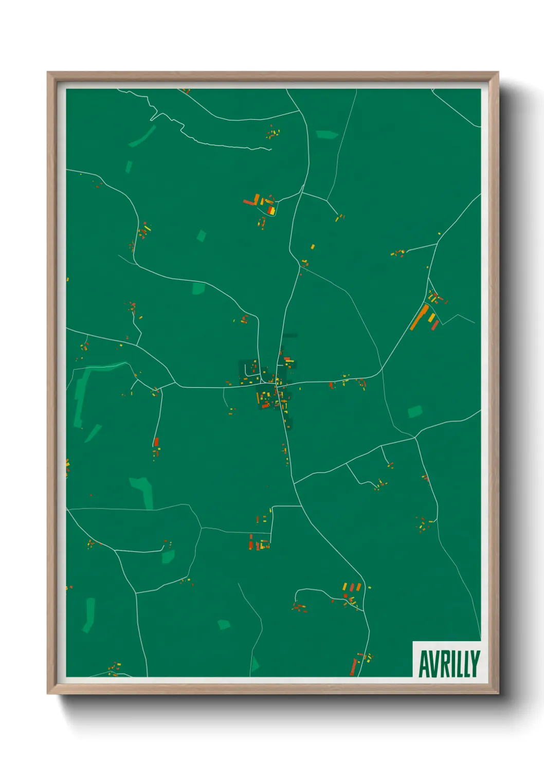 Une affiche de carte sur Avrilly