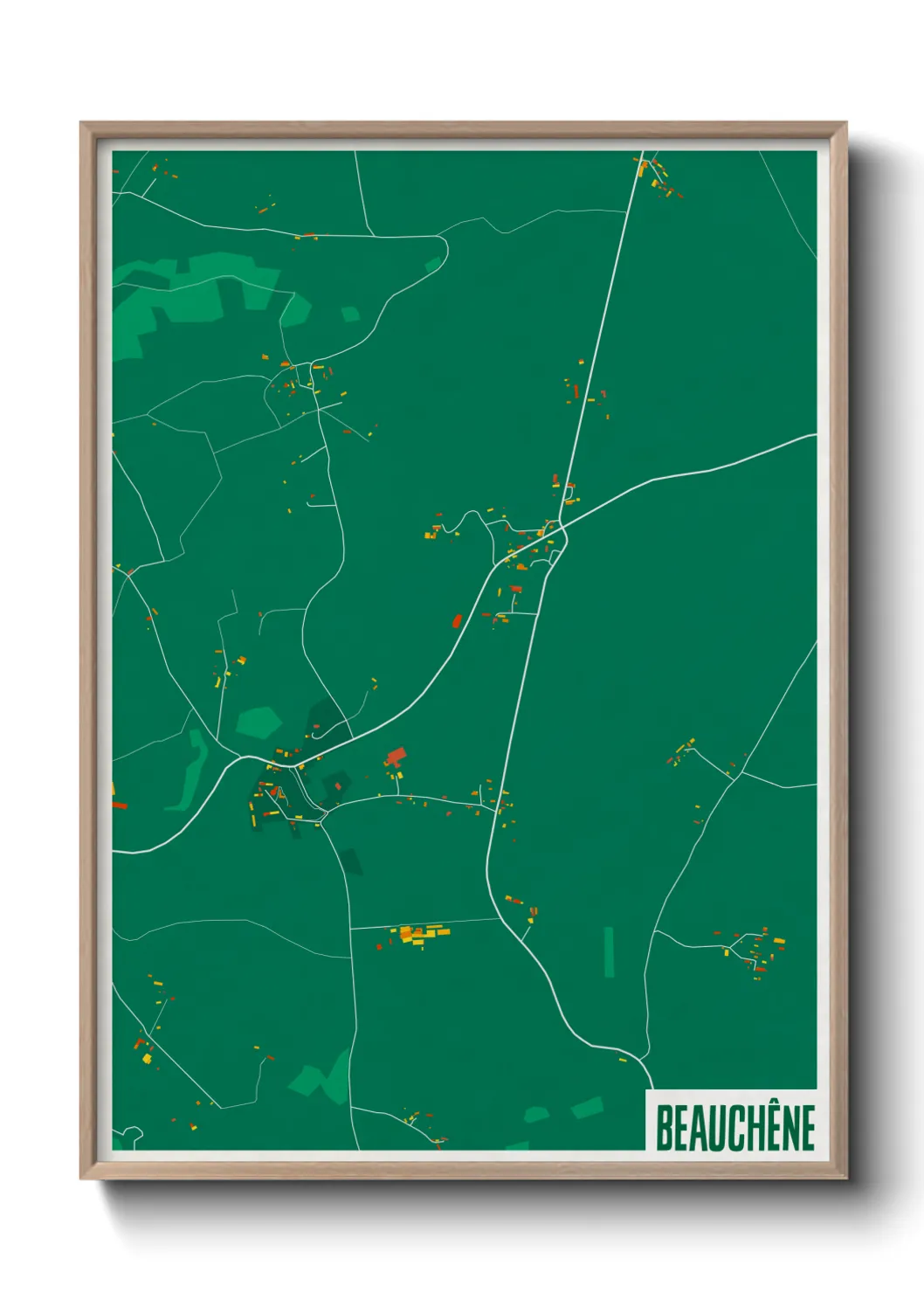 Une affiche de carte sur Beauchêne