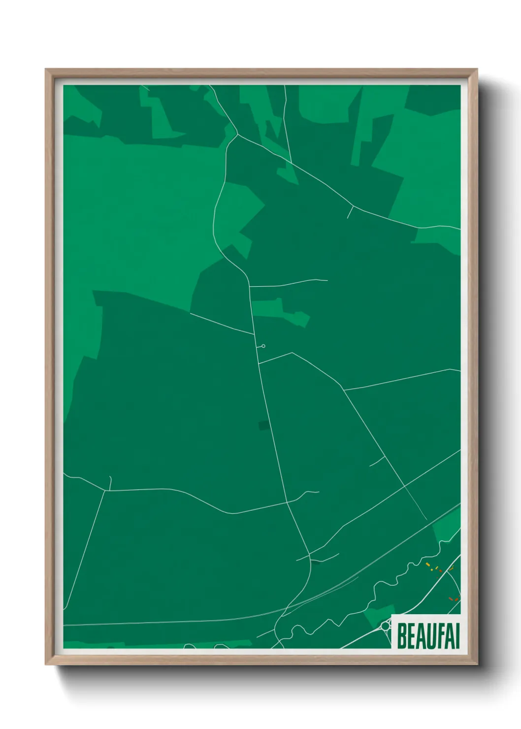 Une affiche de carte sur Beaufai