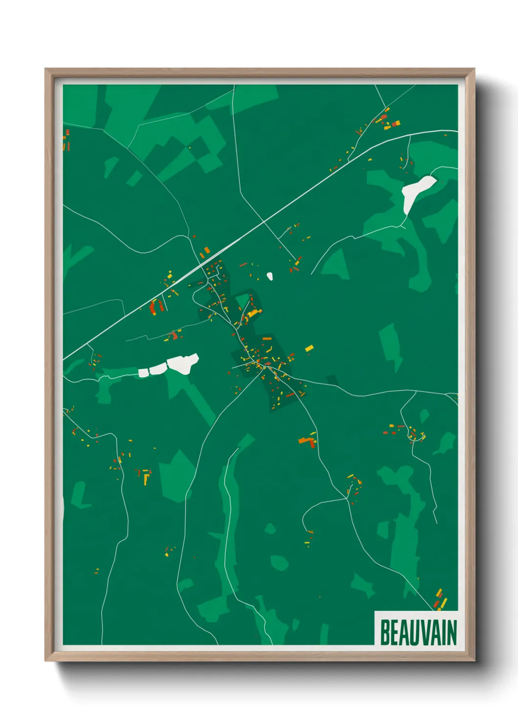 Une affiche de carte sur Beauvain