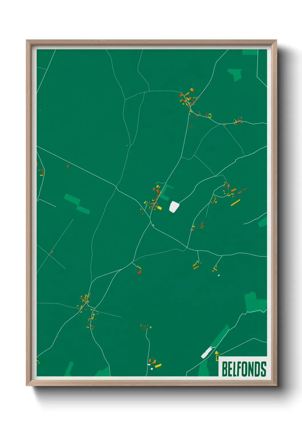 Une affiche de carte sur Belfonds