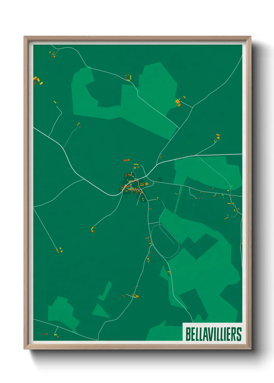 Une affiche de carte sur Bellavilliers