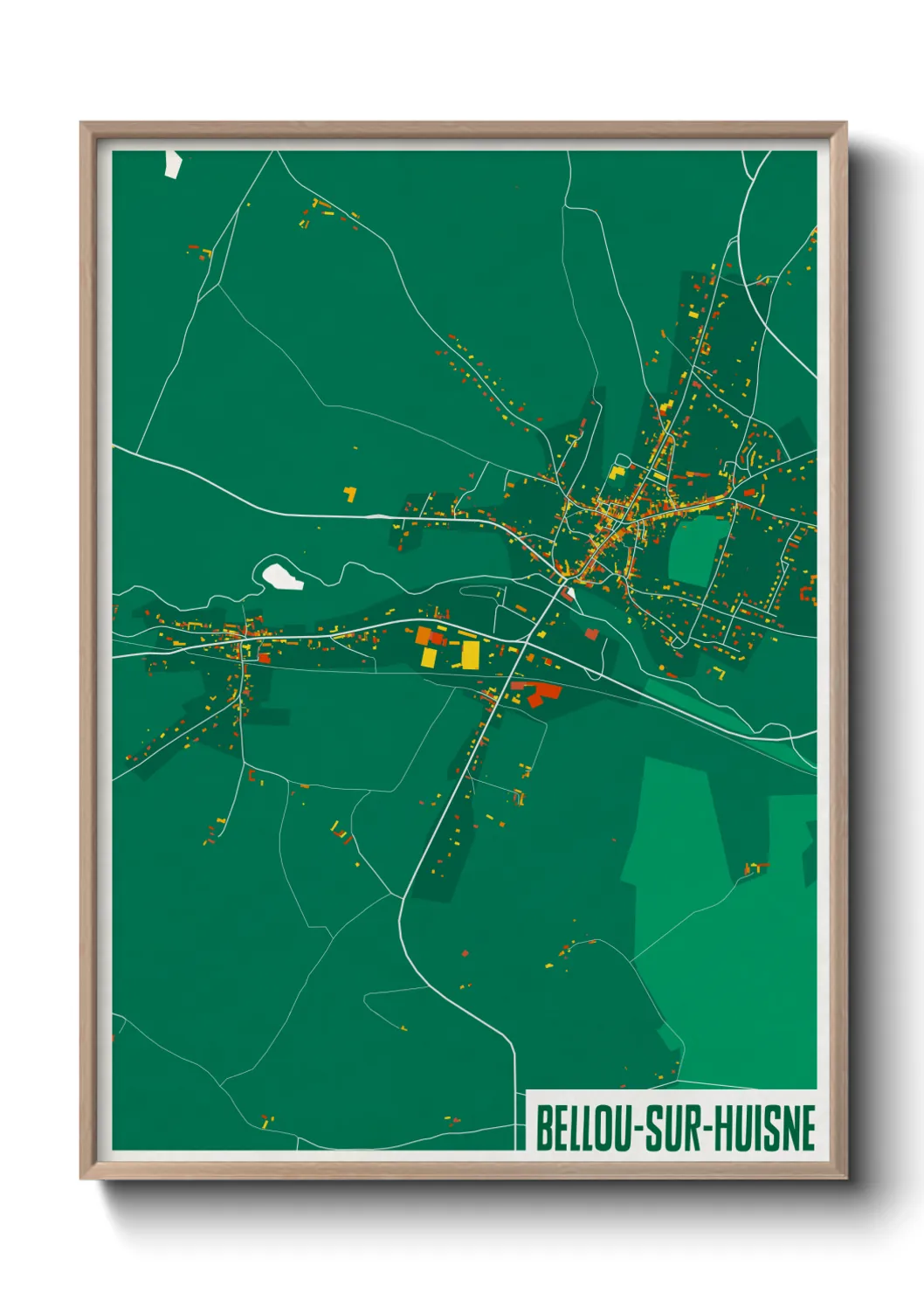 Un poster carteBellou-sur-Huisne