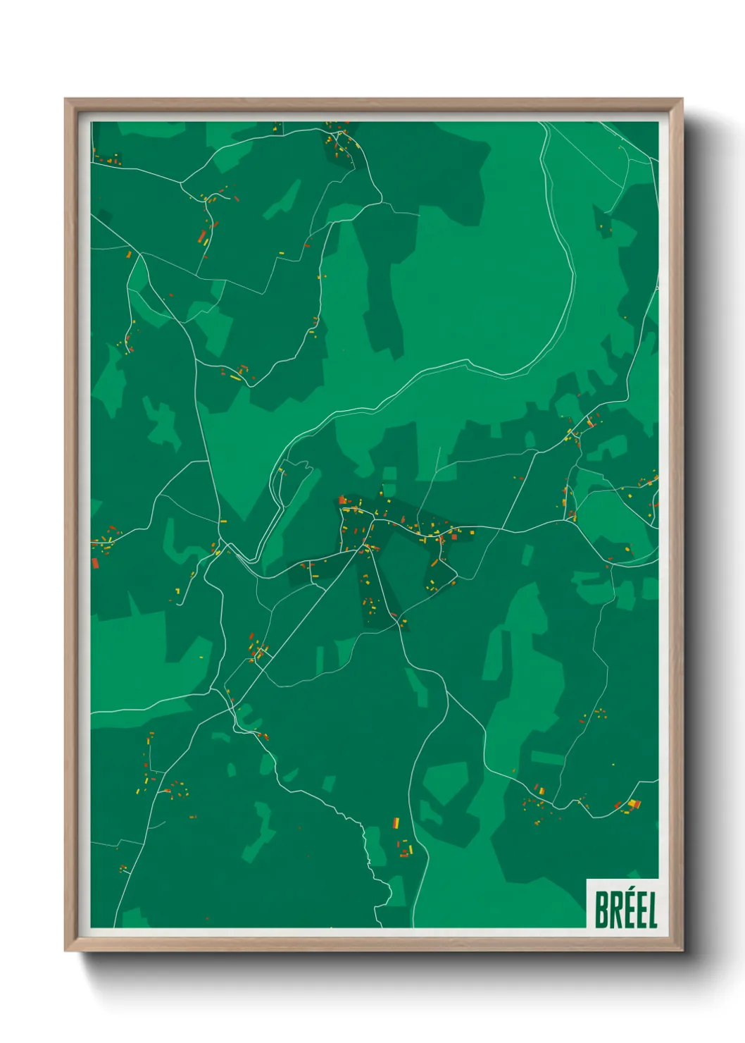 Une affiche de carte sur Bréel
