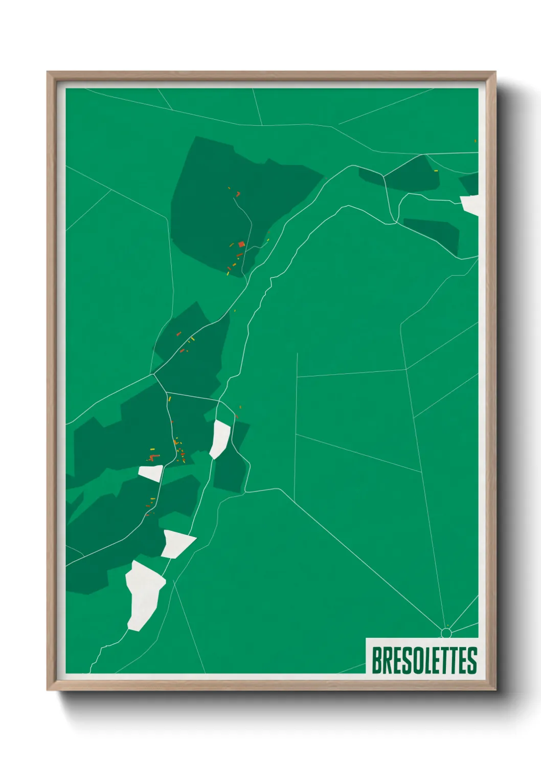 Une affiche de carte sur Bresolettes