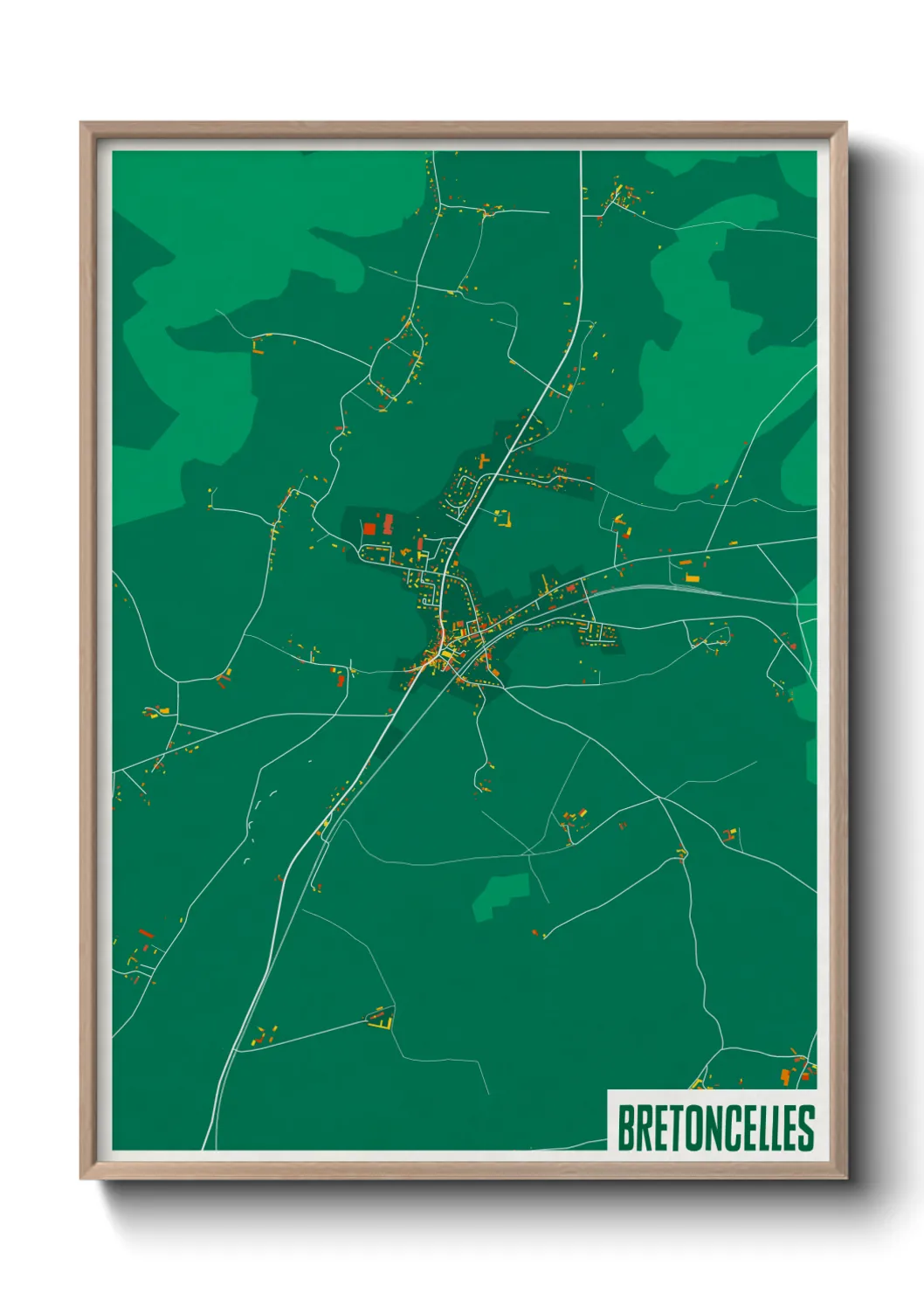 Une affiche de carte sur Bretoncelles