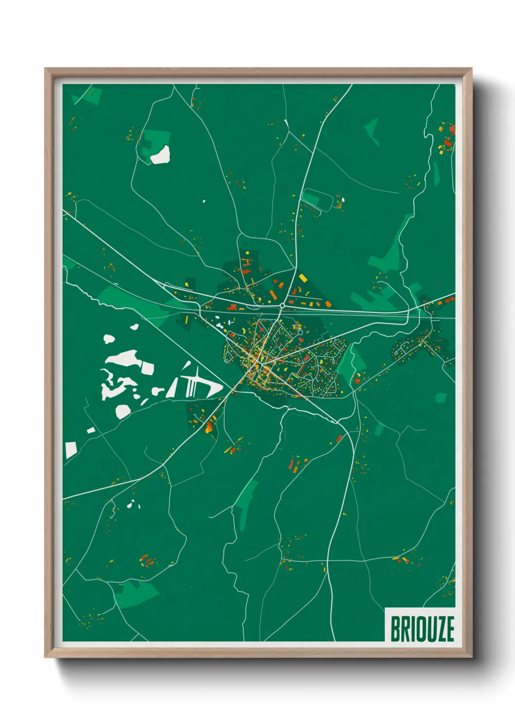 Une affiche de carte sur Briouze
