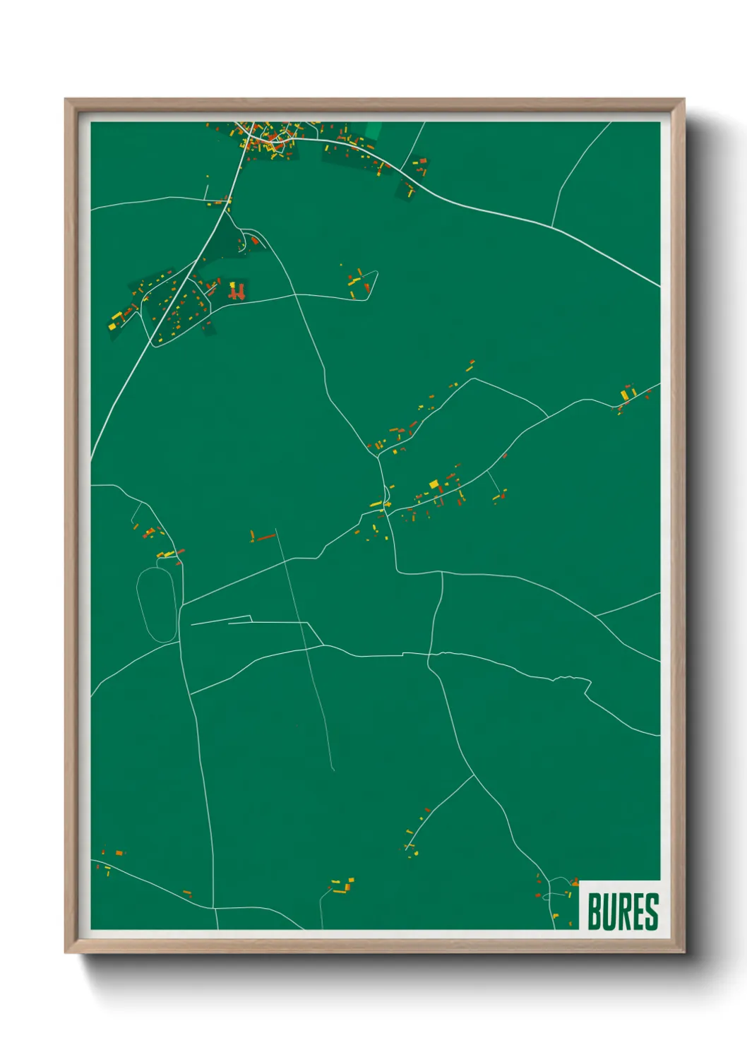 Une affiche de carte sur Bures
