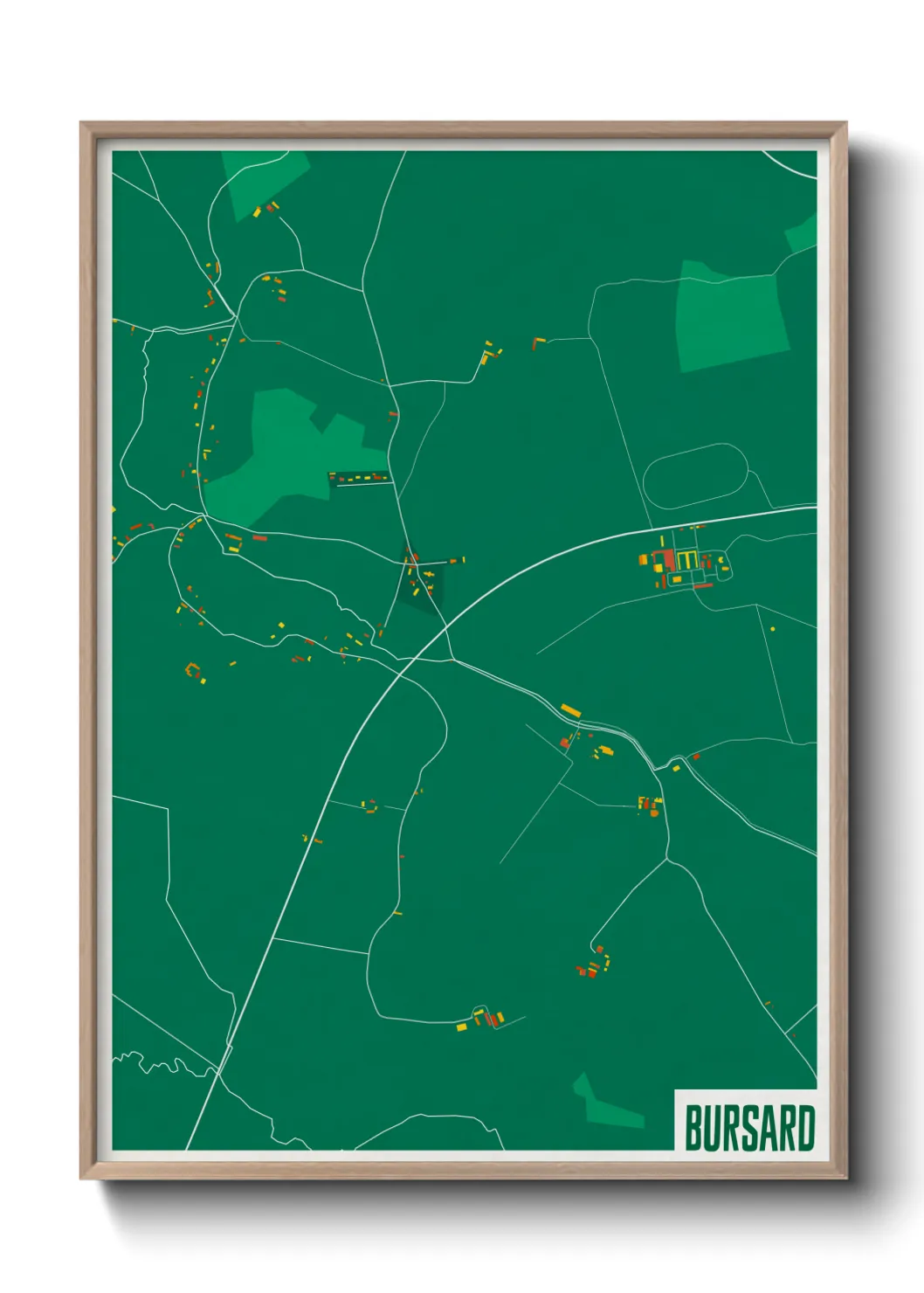 Une affiche de carte sur Bursard