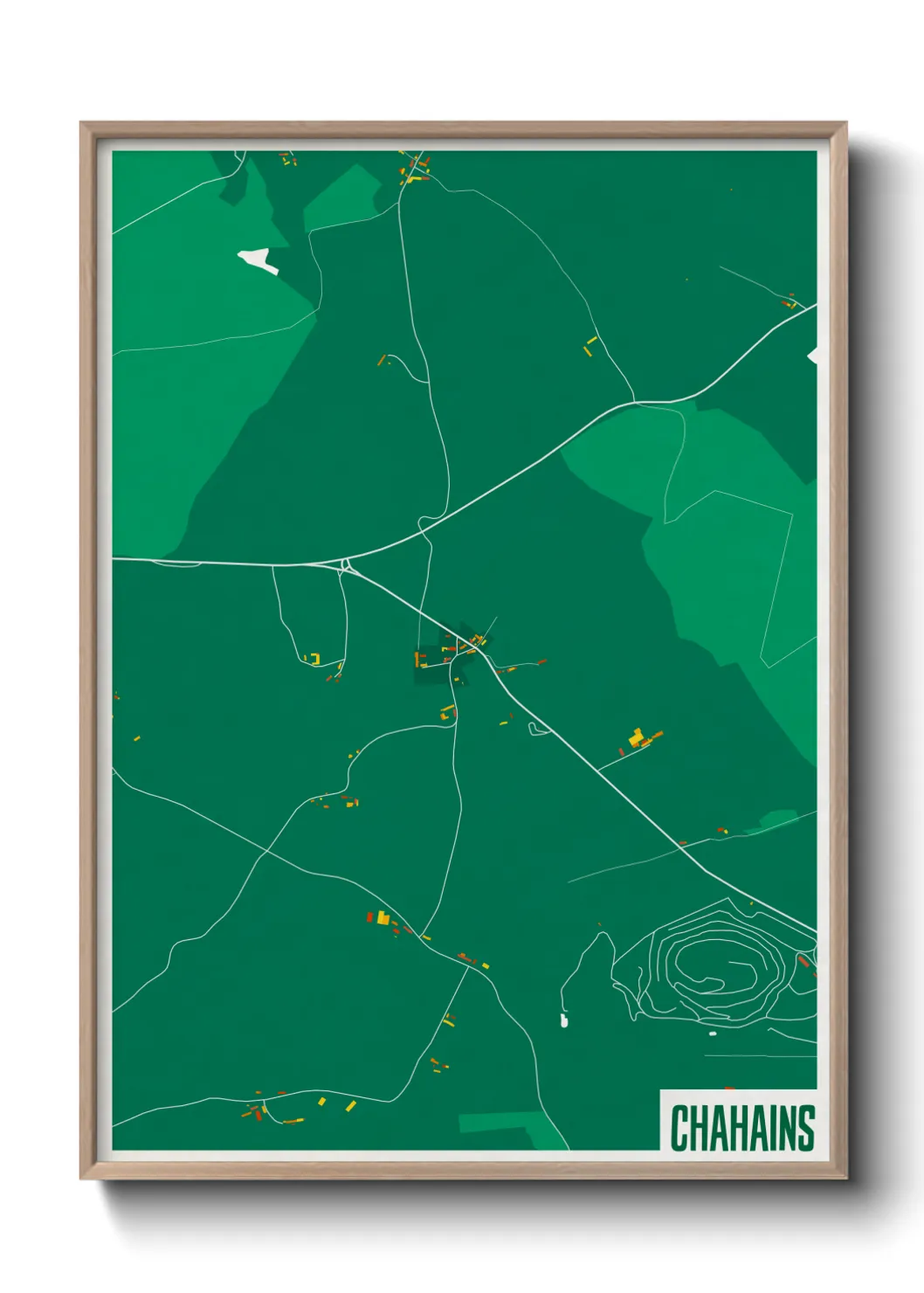 Une affiche de carte sur Chahains