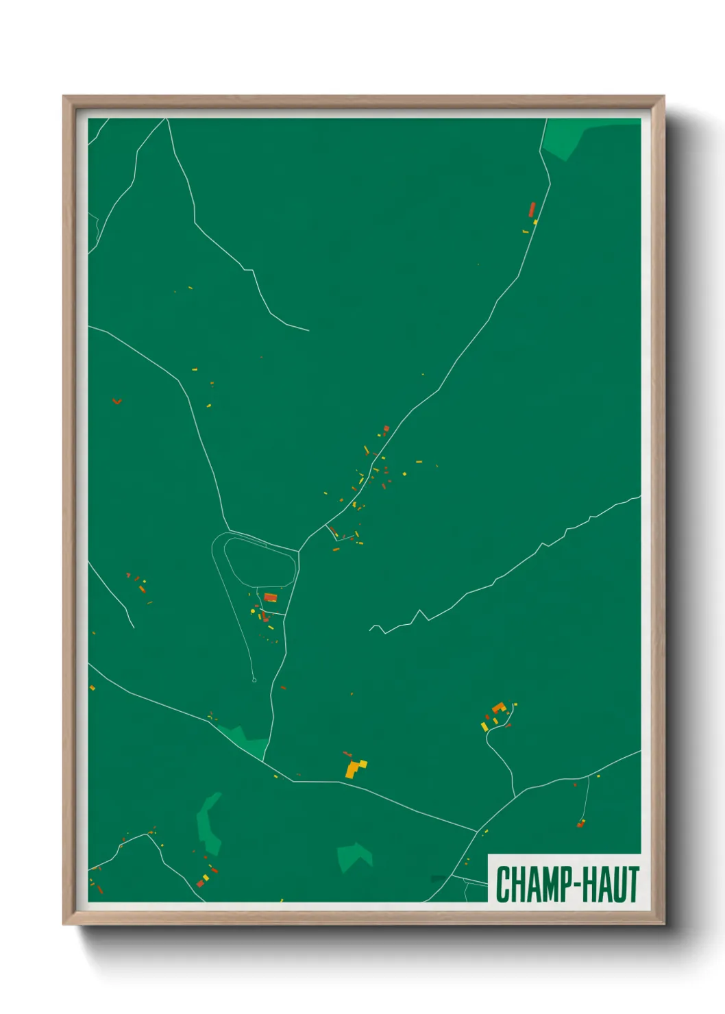 Une affiche de carte sur Champ-Haut