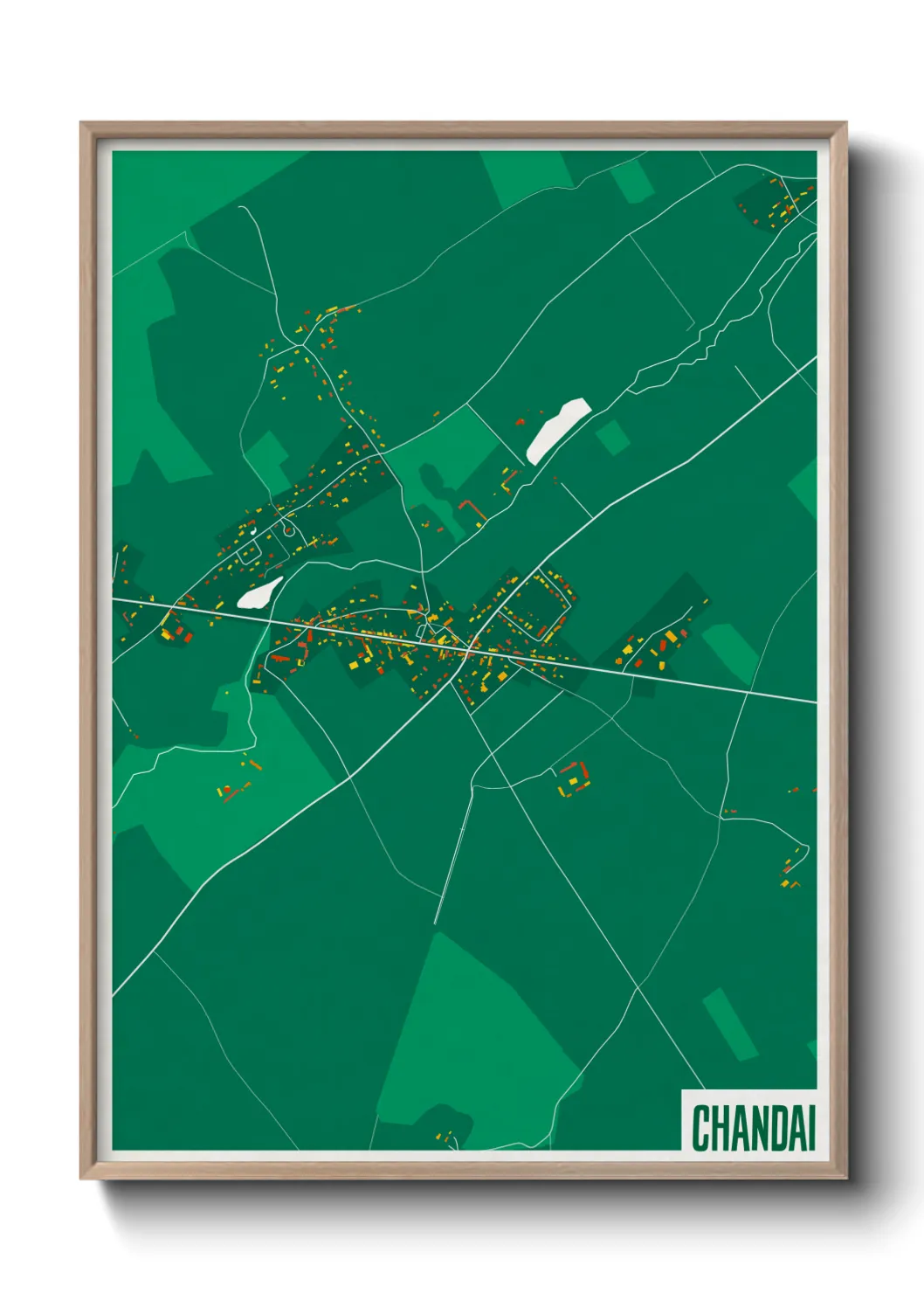 Une affiche de carte sur Chandai