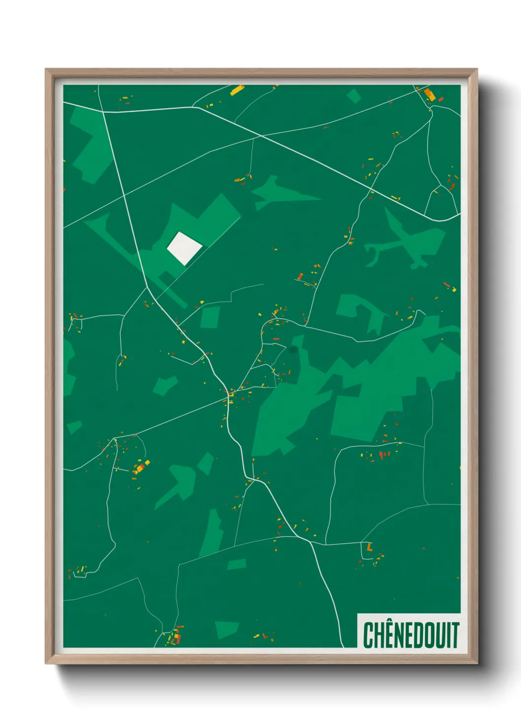 Une affiche de carte sur Chênedouit