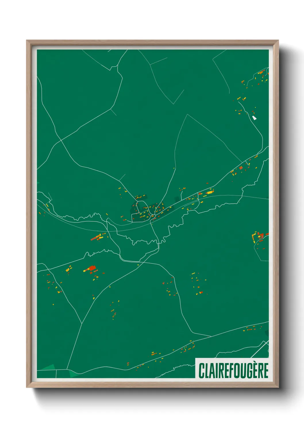 Une affiche de carte sur Clairefougère