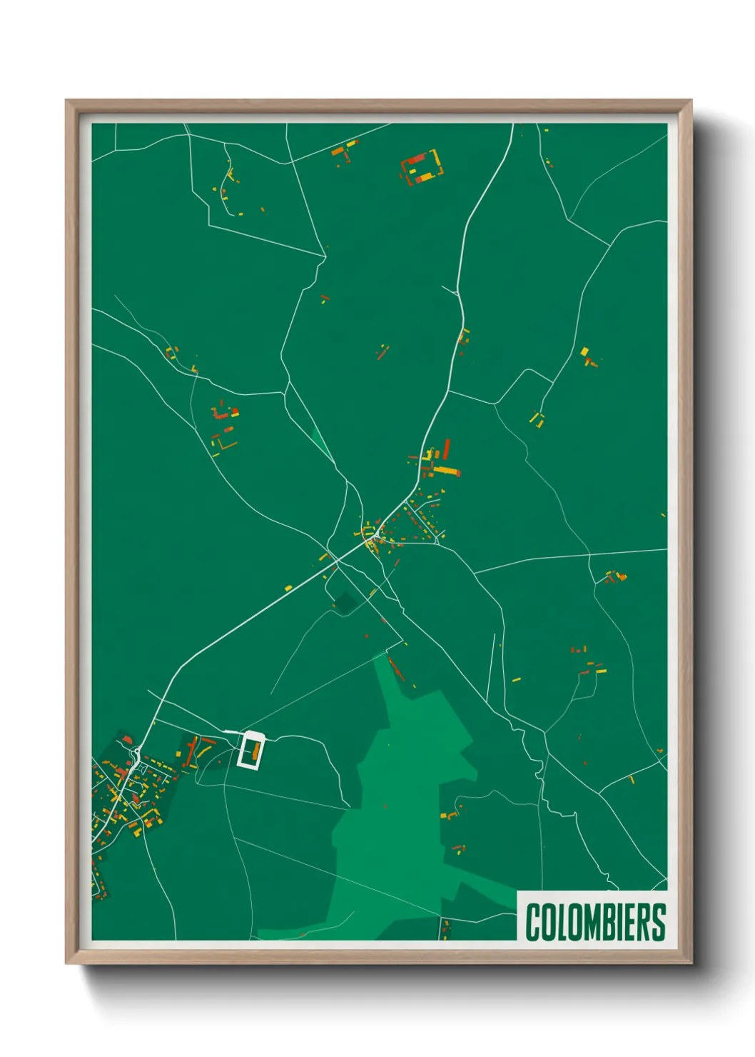 Une affiche de carte sur Colombiers