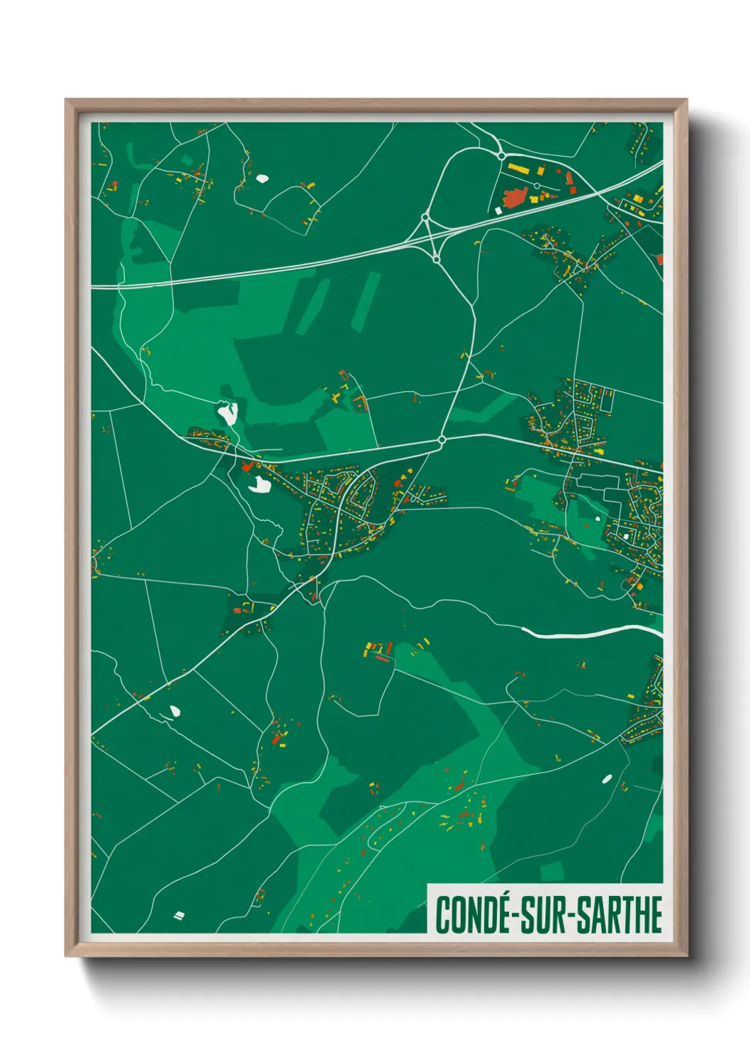 Une affiche de carte sur Condé-sur-Sarthe