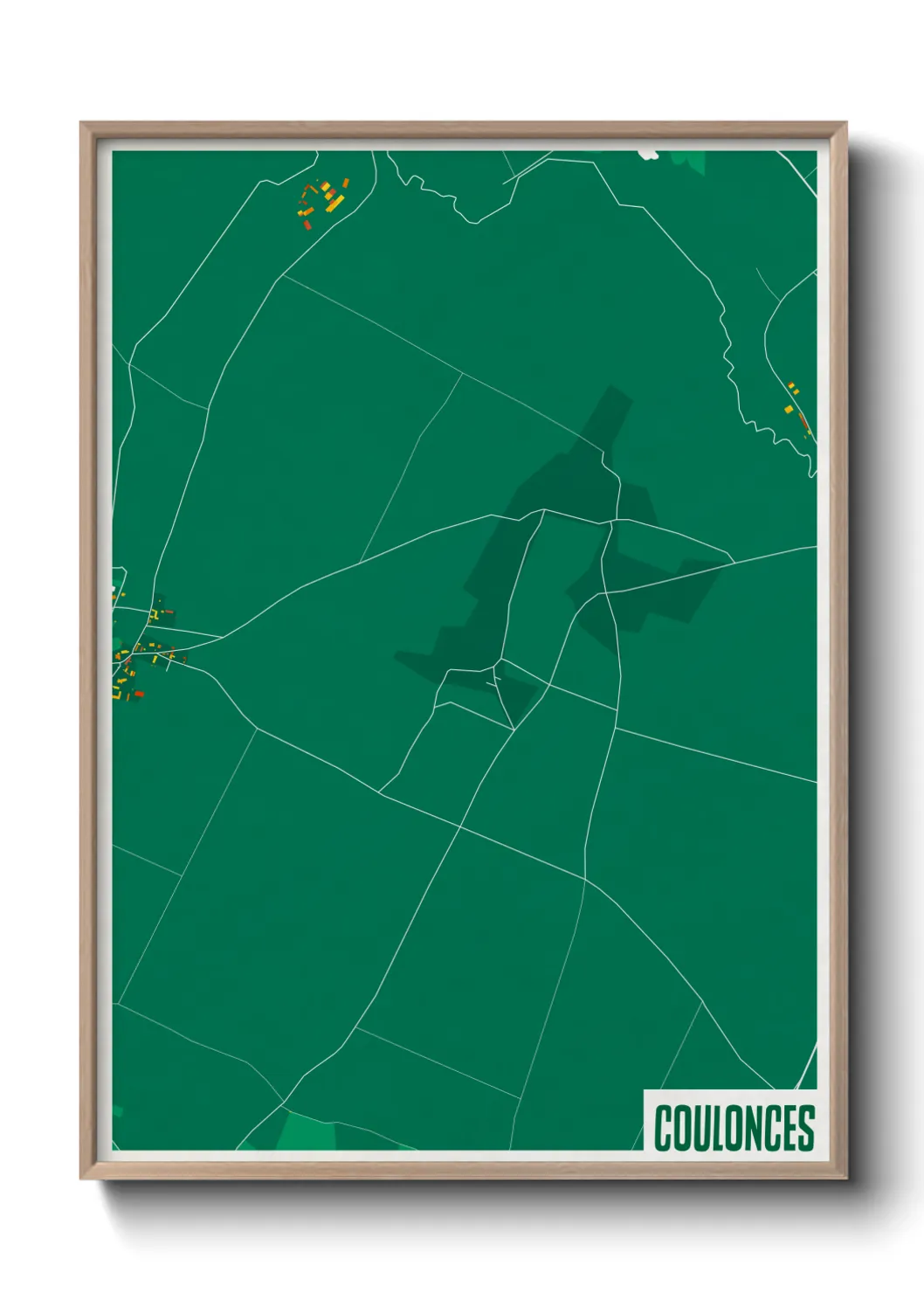 Une affiche de carte sur Coulonces