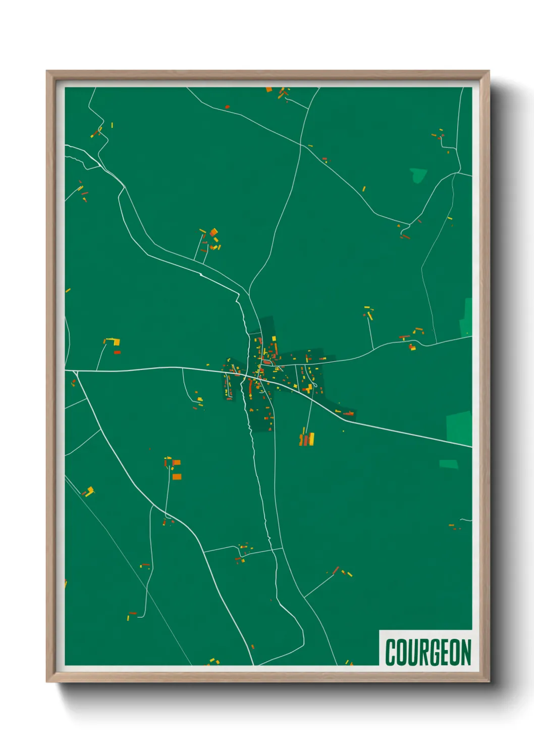 Une affiche de carte sur Courgeon