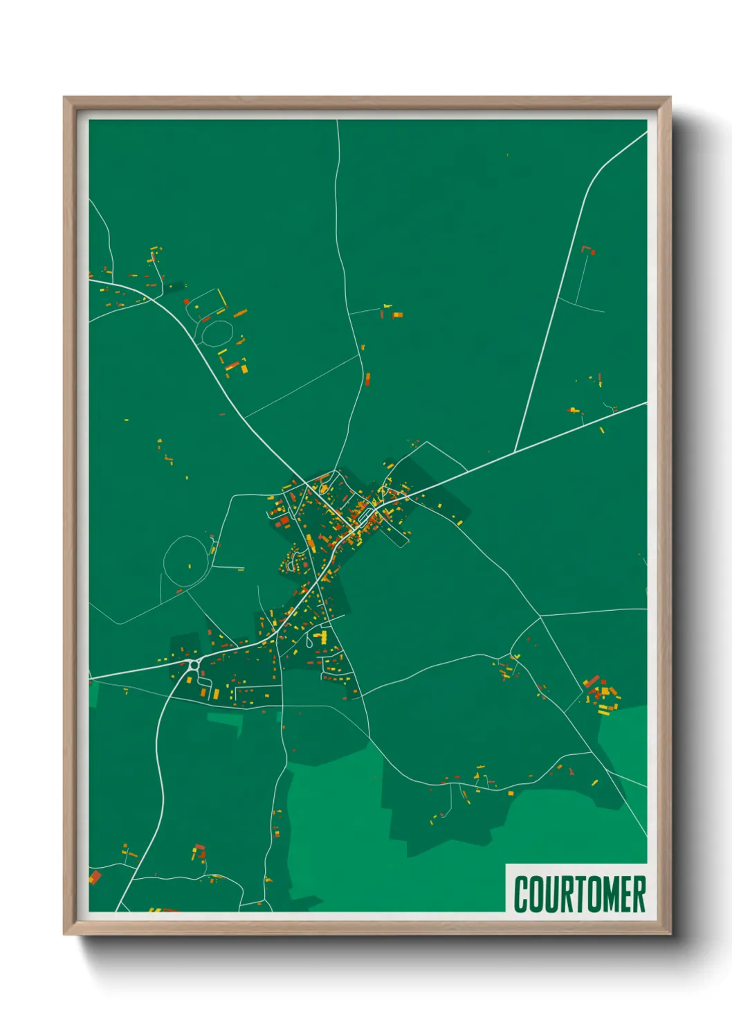 Une affiche de carte sur Courtomer