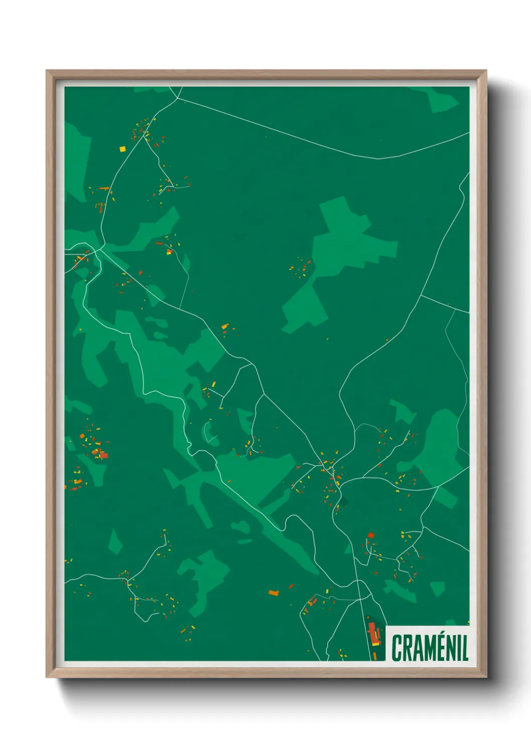 Une affiche de carte sur Craménil