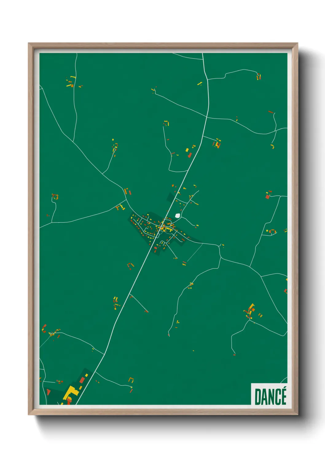Une affiche de carte sur Dancé