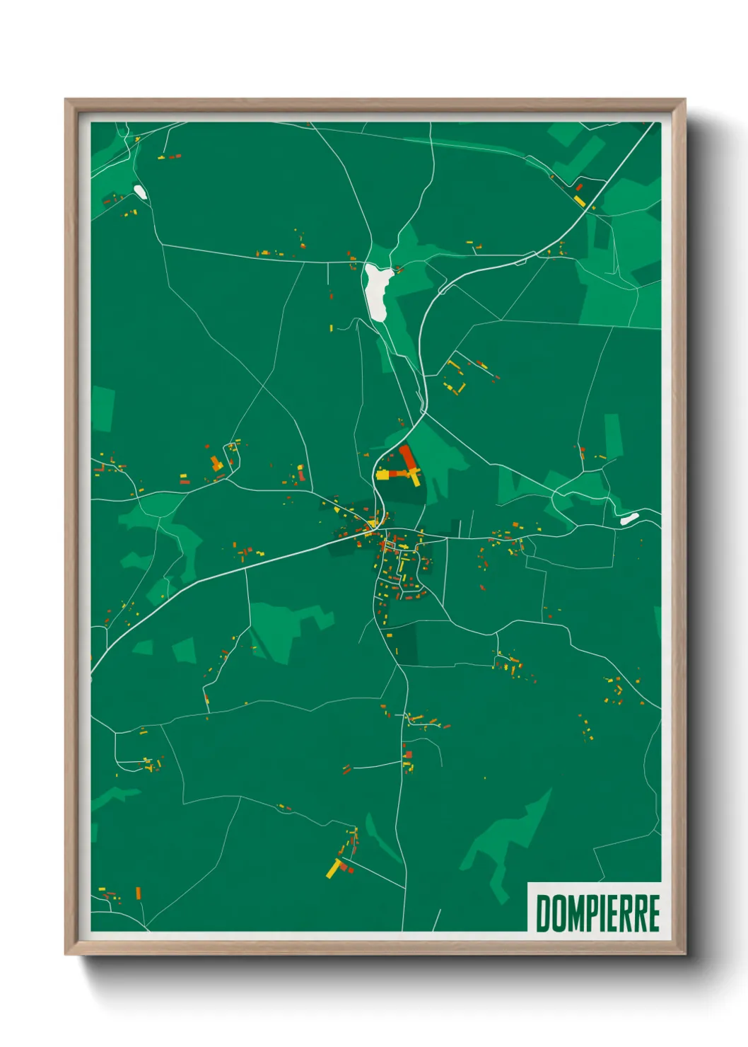 Une affiche de carte sur Dompierre