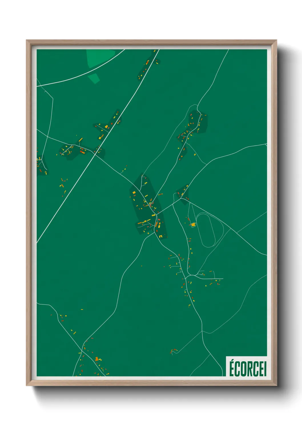 Une affiche de carte sur Écorcei