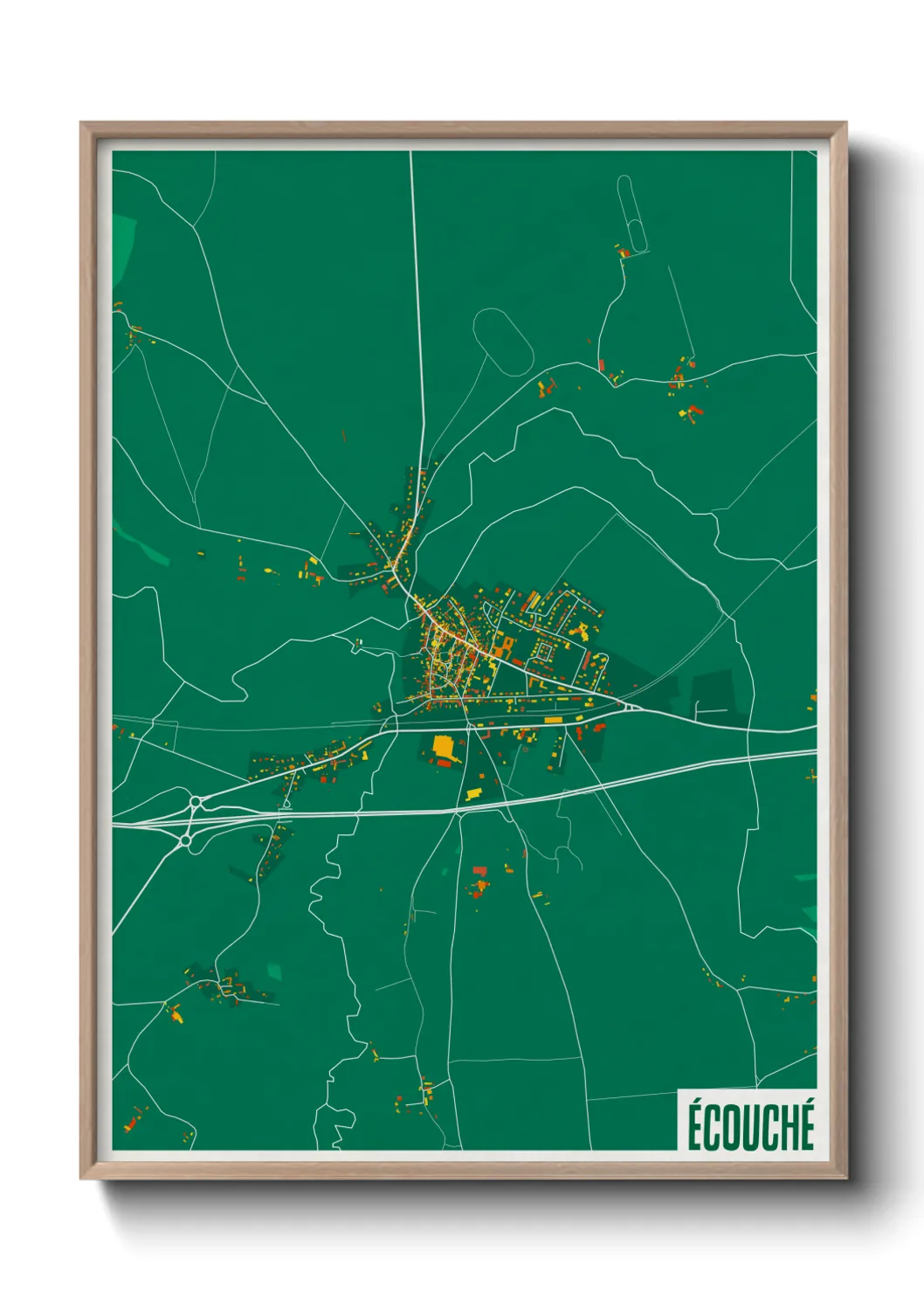 Une affiche de carte sur Écouché
