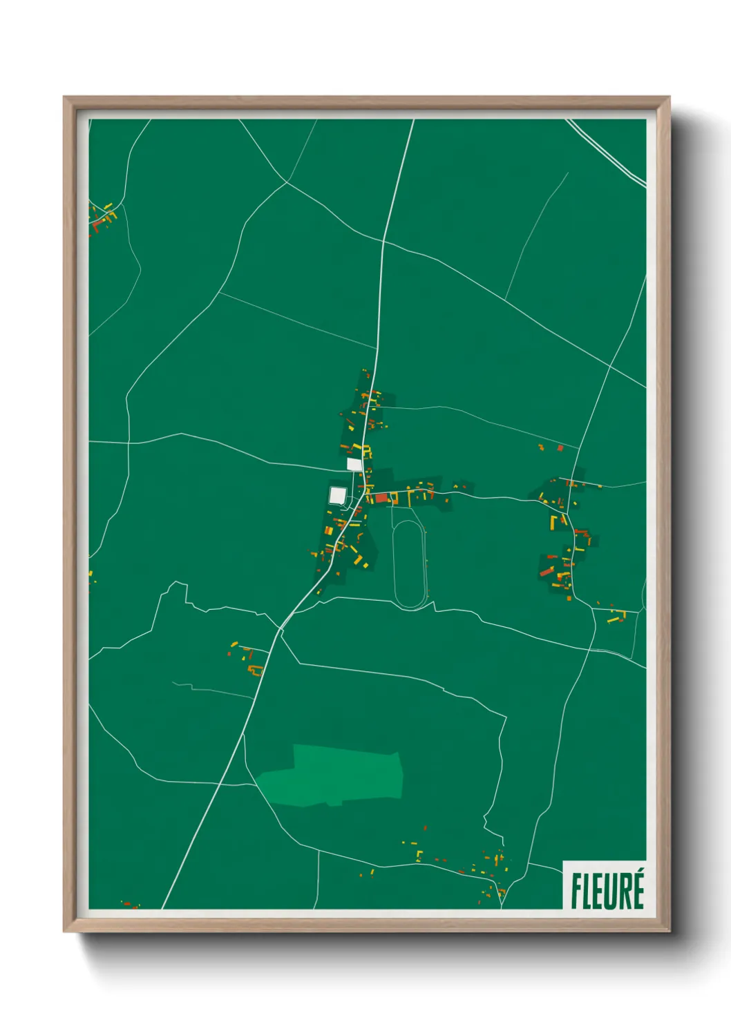 Une affiche de carte sur Fleuré