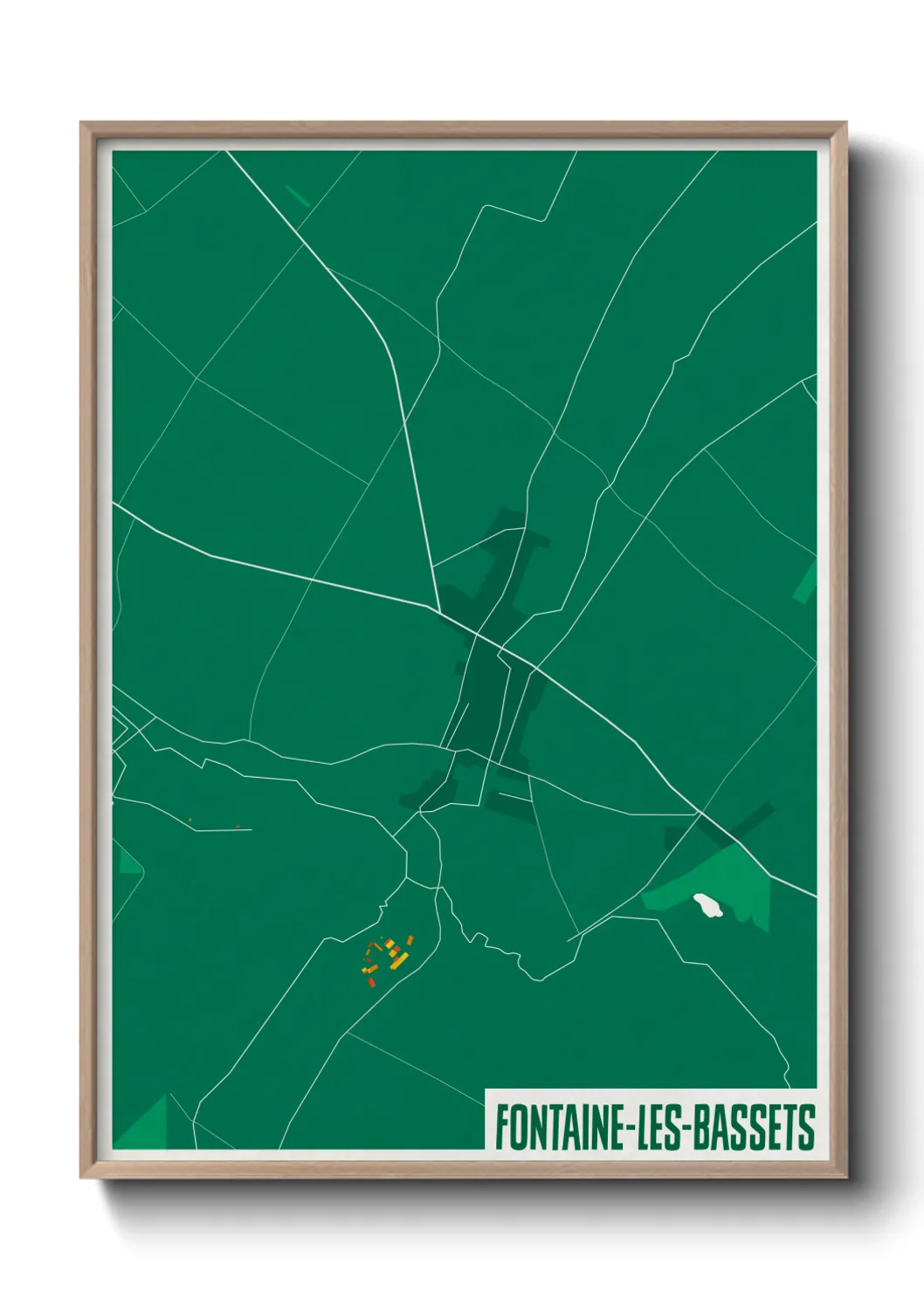 Une affiche de carte sur Fontaine-les-Bassets