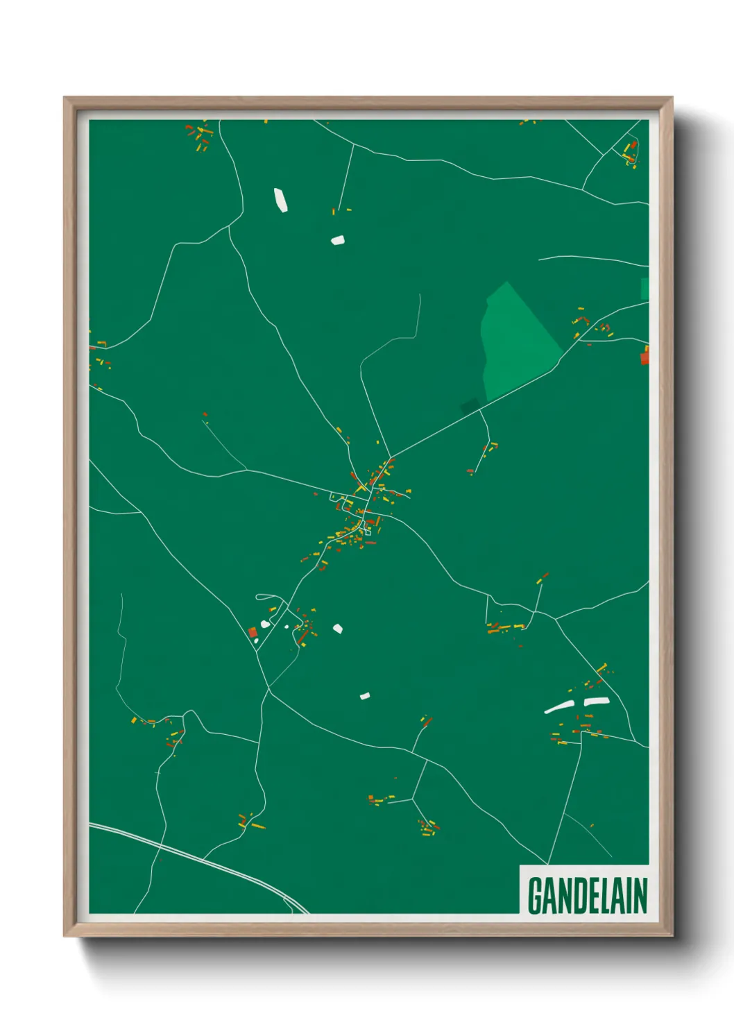 Une affiche de carte sur Gandelain