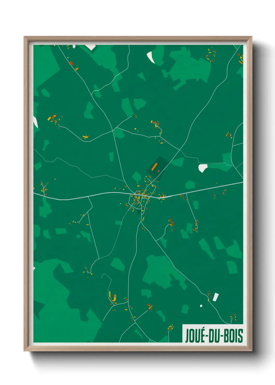 Une affiche de carte sur Joué-du-Bois