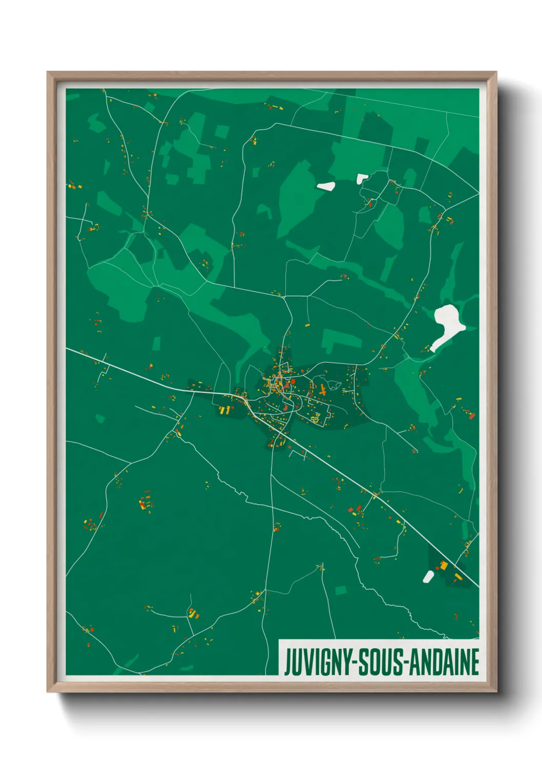 Une affiche de carte sur Juvigny-sous-Andaine