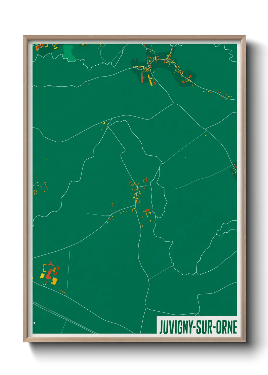 Une affiche de carte sur Juvigny-sur-Orne