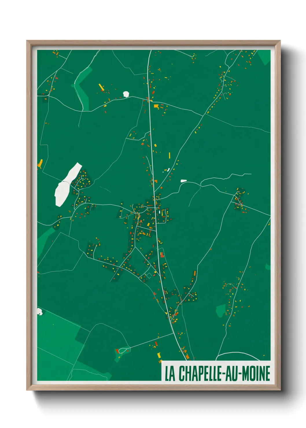 Une affiche de carte sur La Chapelle-au-Moine