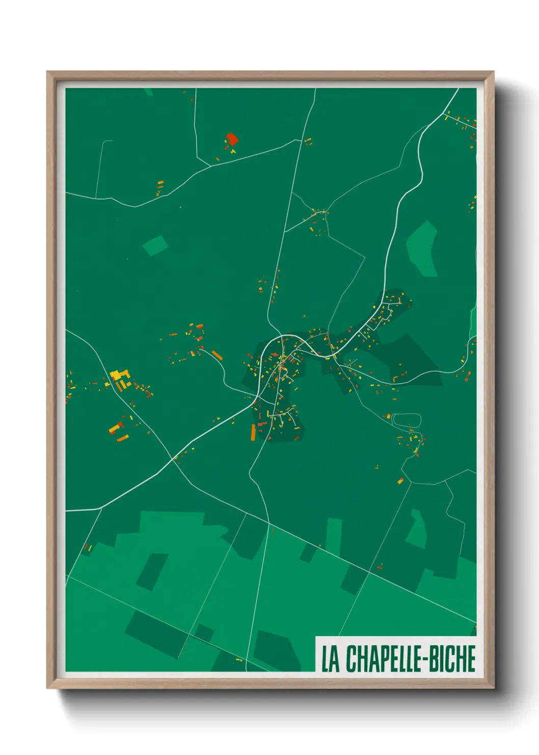 Une affiche de carte sur La Chapelle-Biche