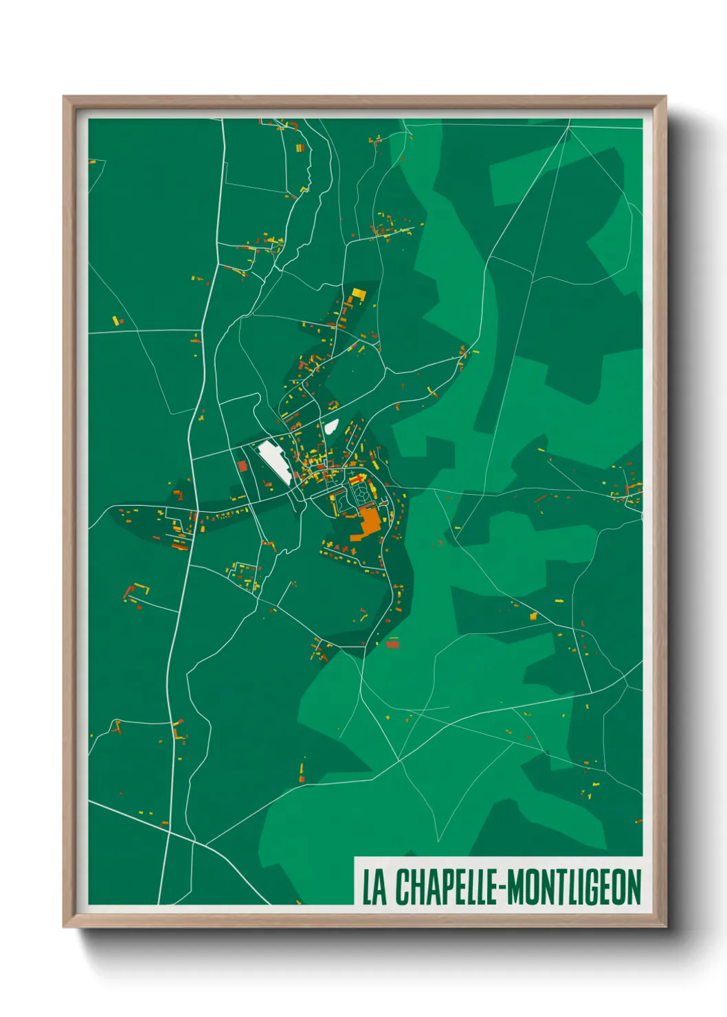 Une affiche de carte sur La Chapelle-Montligeon