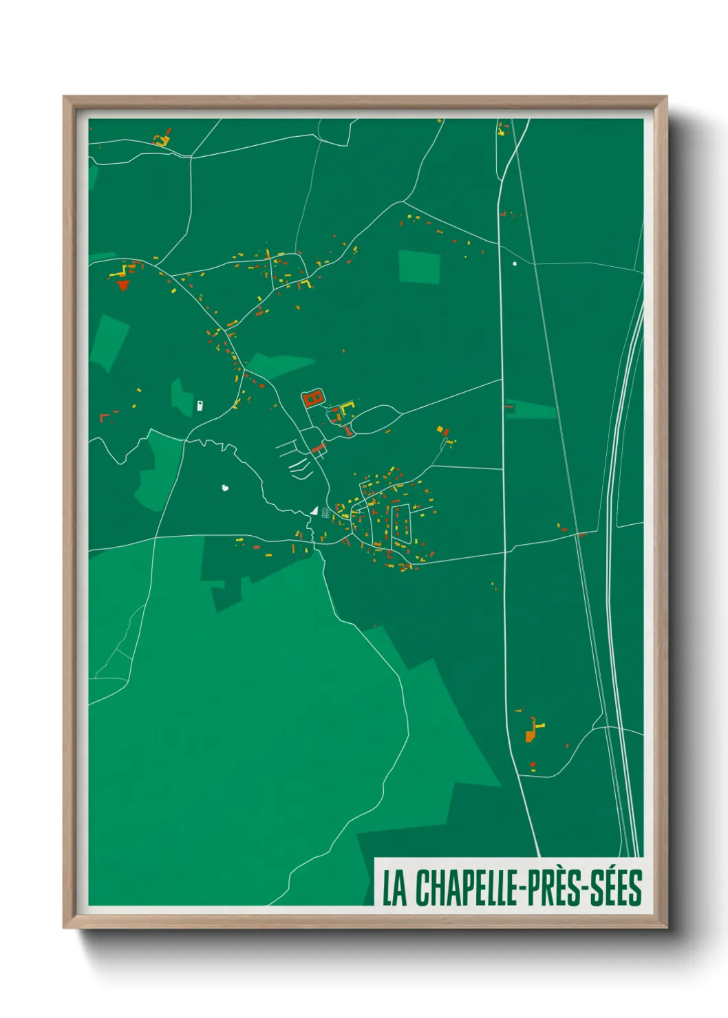 Une affiche de carte sur La Chapelle-près-Sées