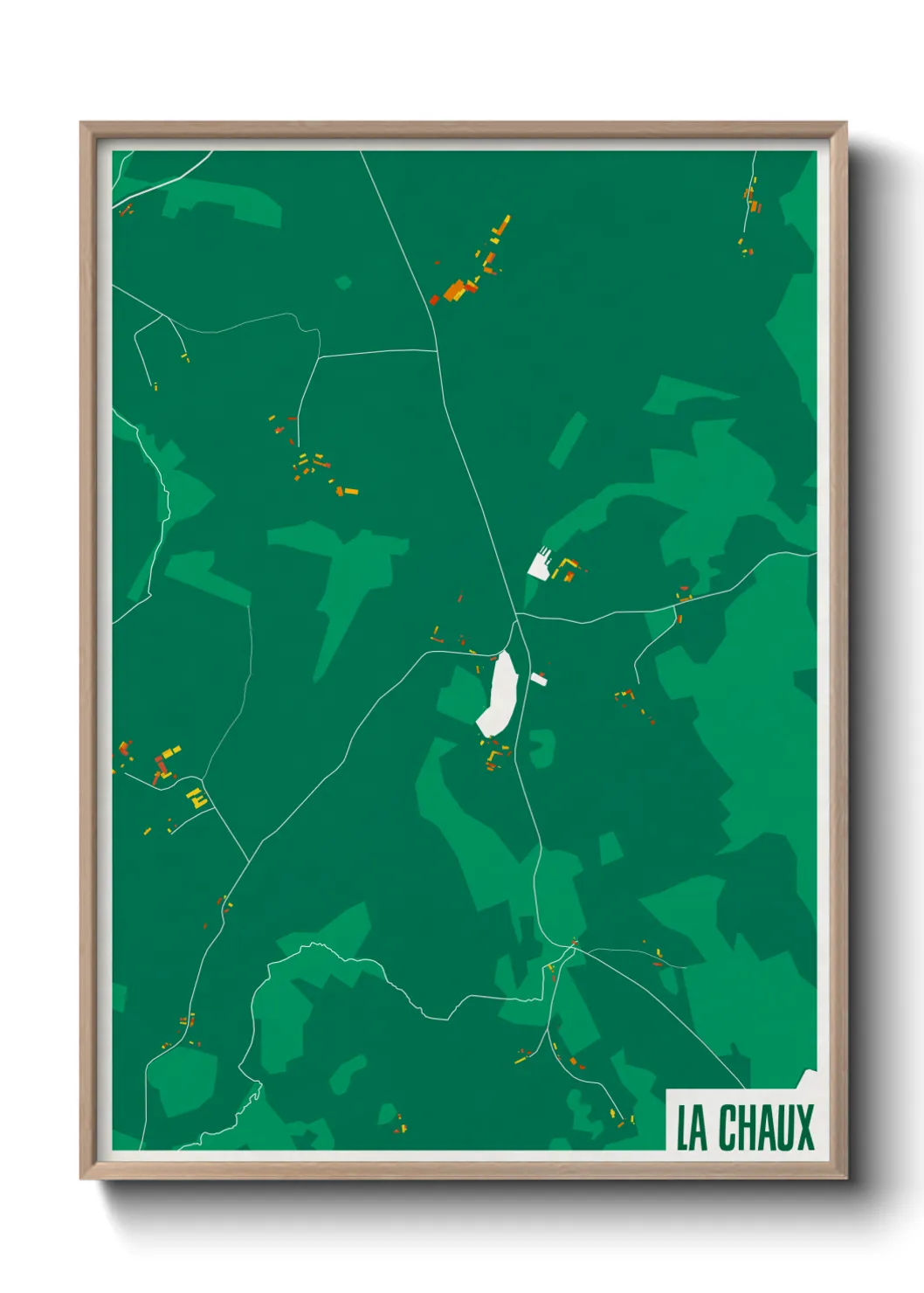 Une affiche de carte sur La Chaux