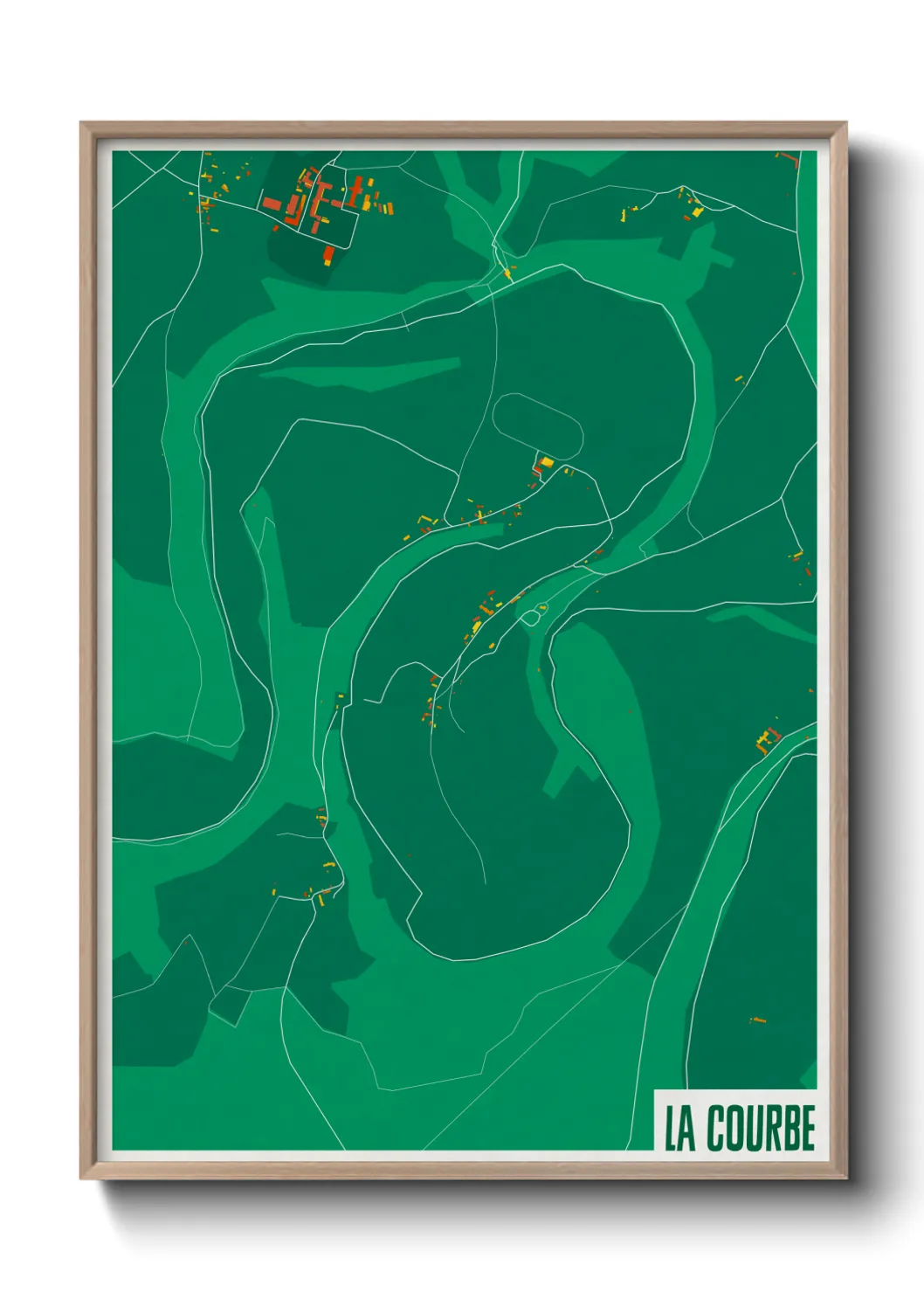 Une affiche de carte sur La Courbe