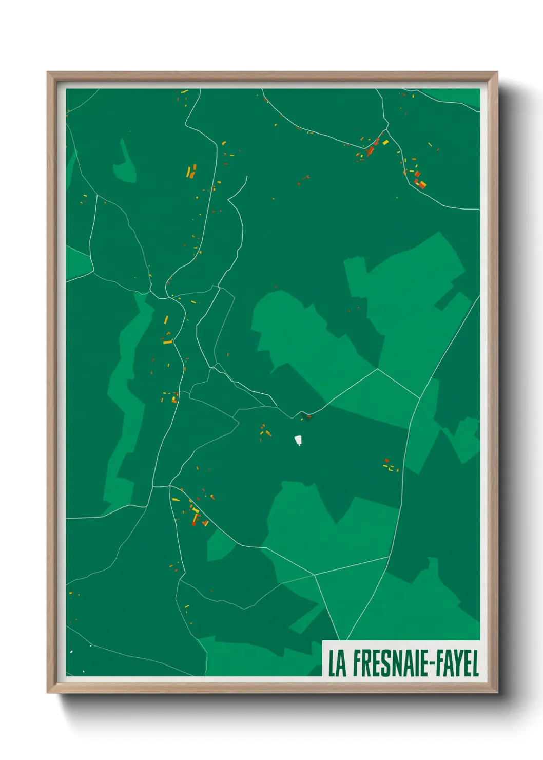 Une affiche de carte sur La Fresnaie-Fayel