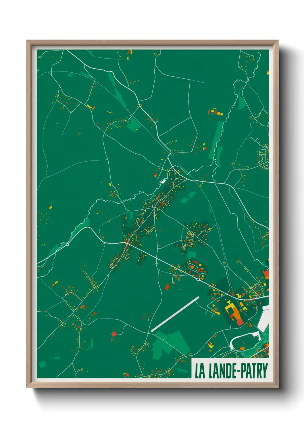 Une affiche de carte sur La Lande-Patry